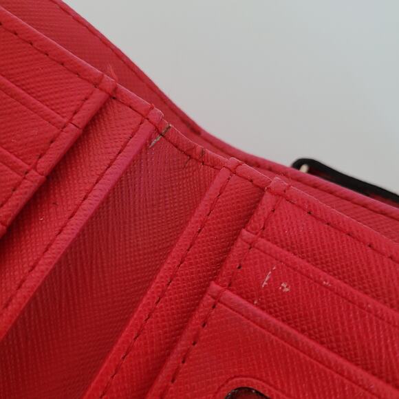 Kate Spade Laurel Way Neda Wallet Geniue Leather Zip Red Medium Compact Bifold - Picture 5 of 13